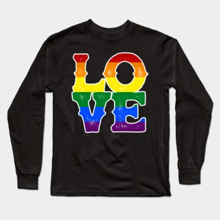 LOVE Rainbow Gay Pride LGBT Gay Rights Equality Long Sleeve T-Shirt